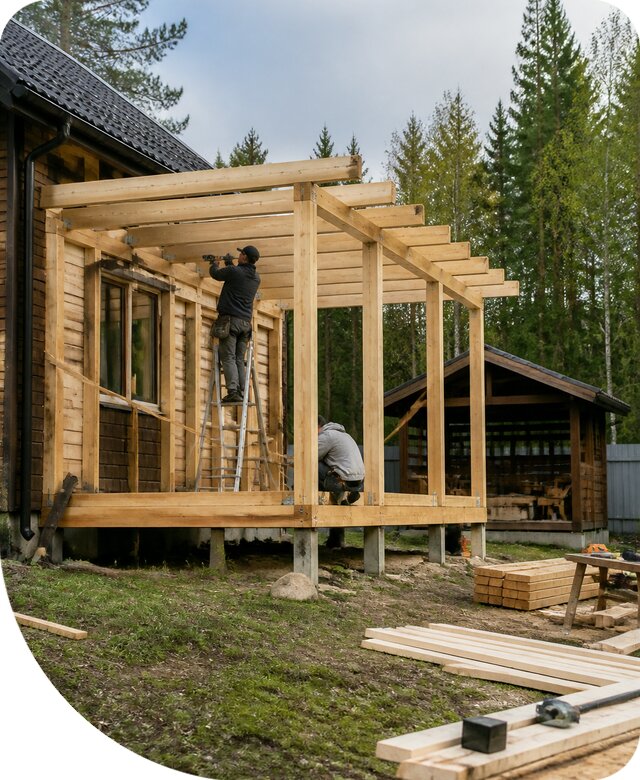 Строительство пристроек и построек на участке в Ломоносове